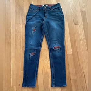 Cato Jeans with Plaid Patches size 8